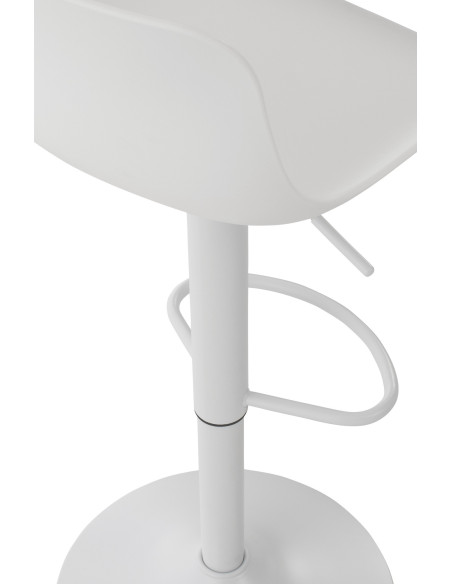 Tabouret de bar moderne avec dossier en Polypropylène Blanc Métal Blanc Mat Minko - 6