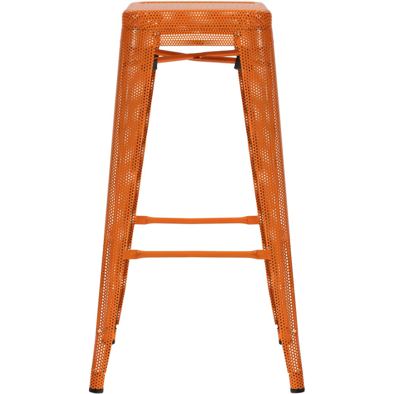 Tabouret de bar design industriel en Métal Orange Ajouré Lumos - 2