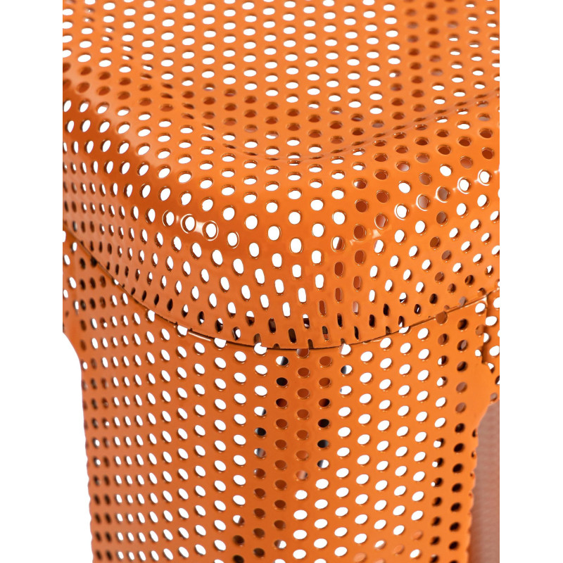 Tabouret de bar design industriel en Métal Orange Ajouré Lumos - 5