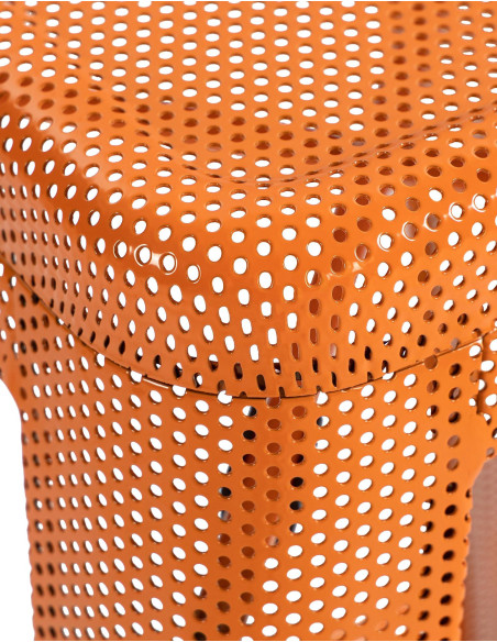 Tabouret de bar design industriel en Métal Orange Ajouré Lumos - 5