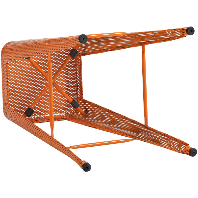 Tabouret de bar design industriel en Métal Orange Ajouré Lumos - 6