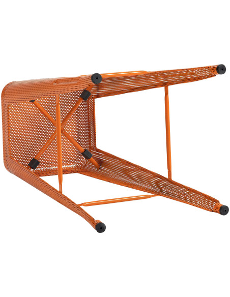 Tabouret de bar design industriel en Métal Orange Ajouré Lumos - 6