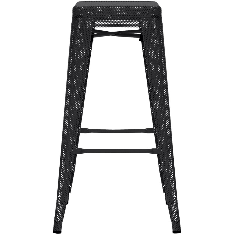 Tabouret de bar design industriel en Métal Noir Ajouré Lumos - 2