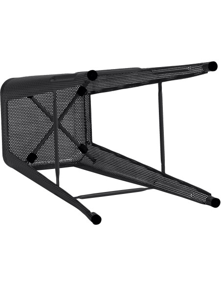 Tabouret de bar design industriel en Métal Noir Ajouré Lumos - 6