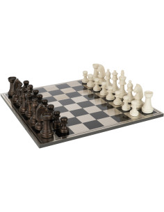 Jeu d'échecs moderne 60 cm en Résine Blanc Marron Lysmo - 1