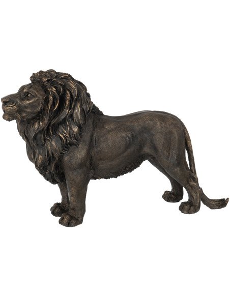 Statue déco Lion Veld en Résine Bronze - 1