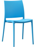 Chaise de jardin empilable bleue en polypropylène 42 x 49 x 81 cm Basli