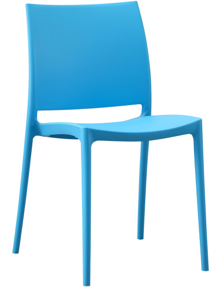 Chaise design intérieur extérieur en Polypropylène Bleu Basli - 1
