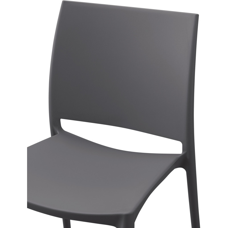 Chaise design intérieur extérieur en Polypropylène Gris foncé Basli - 2