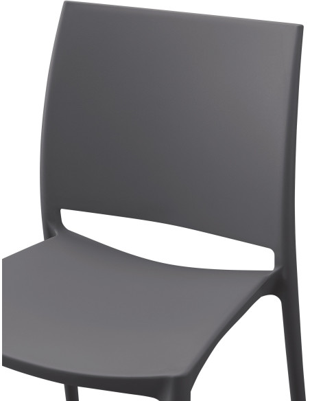 Chaise design intérieur extérieur en Polypropylène Gris foncé Basli - 2