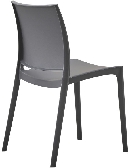 Chaise design intérieur extérieur en Polypropylène Gris foncé Basli - 3