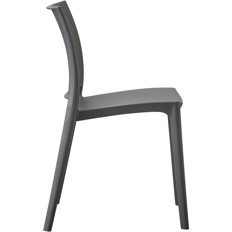 Chaise design intérieur extérieur en Polypropylène Gris foncé Basli - 5