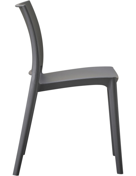 Chaise design intérieur extérieur en Polypropylène Gris foncé Basli - 5