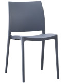 Chaise de jardin empilable grise en polypropylène 42 x 49 x 81 cm Basli