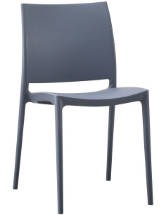 Chaise design intérieur extérieur en Polypropylène Gris Basli - 1
