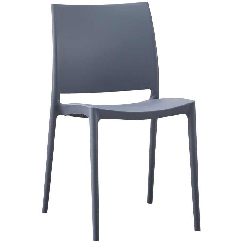 Chaise design intérieur extérieur en Polypropylène Gris Basli - 1
