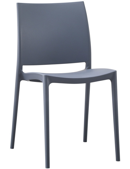 Chaise design intérieur extérieur en Polypropylène Gris Basli - 1