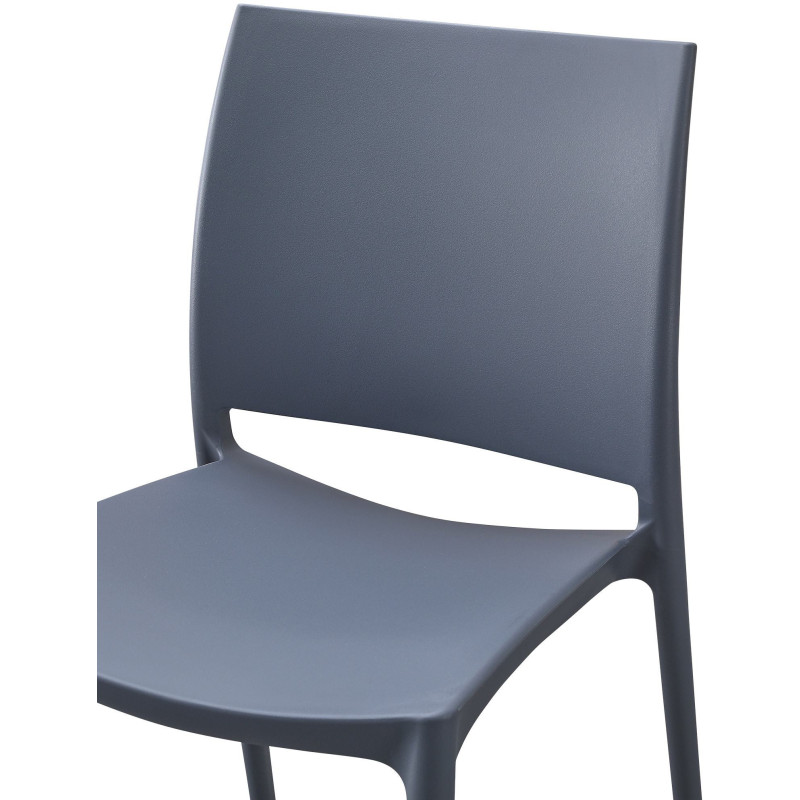 Chaise design intérieur extérieur en Polypropylène Gris Basli - 2