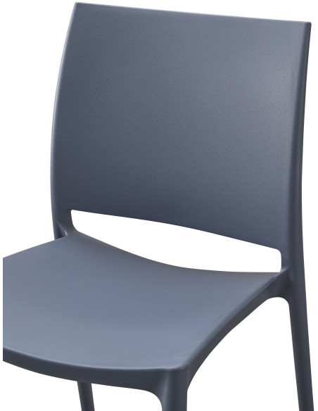 Chaise design intérieur extérieur en Polypropylène Gris Basli - 2