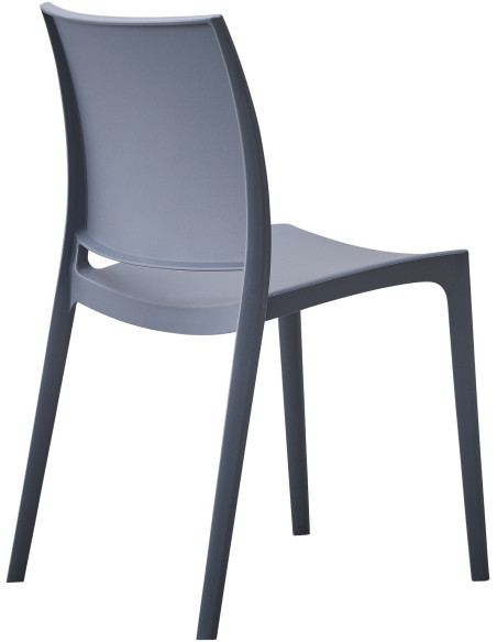 Chaise design intérieur extérieur en Polypropylène Gris Basli - 3