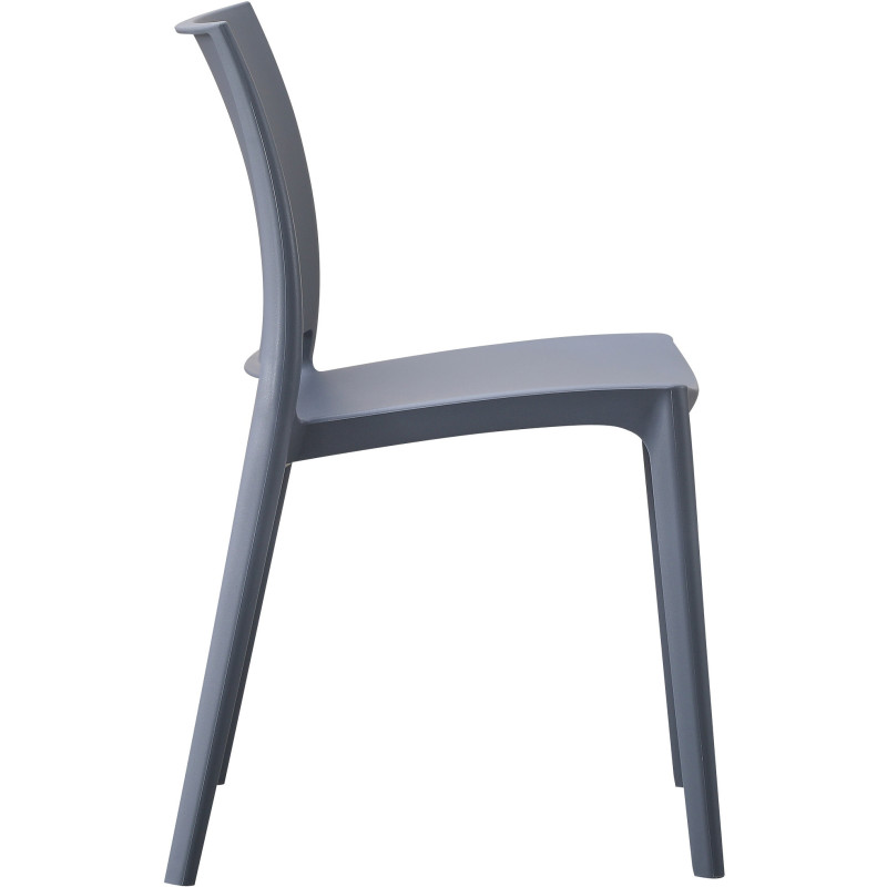 Chaise design intérieur extérieur en Polypropylène Gris Basli - 5