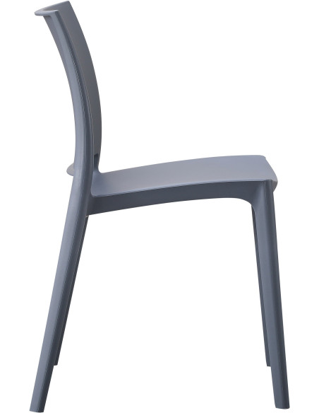 Chaise design intérieur extérieur en Polypropylène Gris Basli - 5