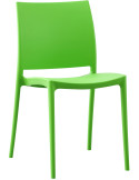 Chaise de jardin empilable verte en polypropylène 42 x 49 x 81 cm Basli