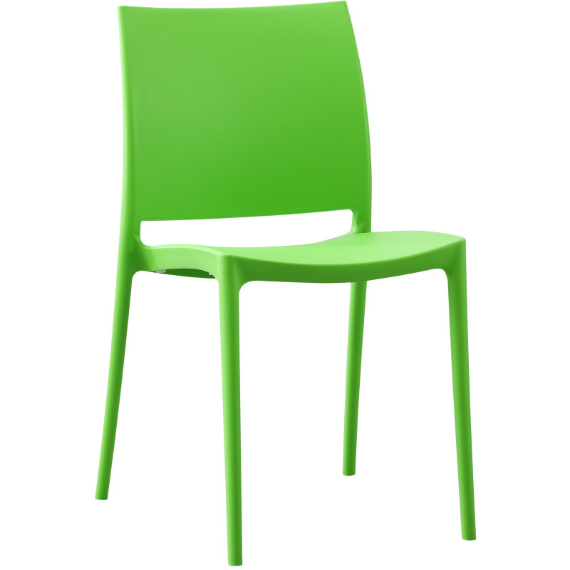 Chaise design intérieur extérieur en Polypropylène Vert Basli - 1