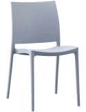 Chaise de jardin empilable gris clair en polypropylène 42 x 49 x 81 cm Basli