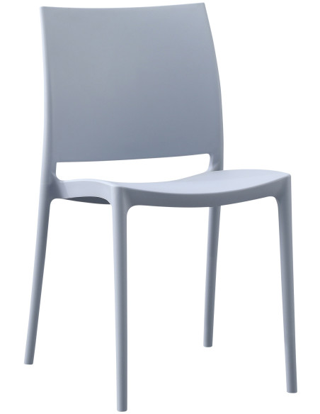 Chaise design intérieur extérieur en Polypropylène Gris clair Basli - 1