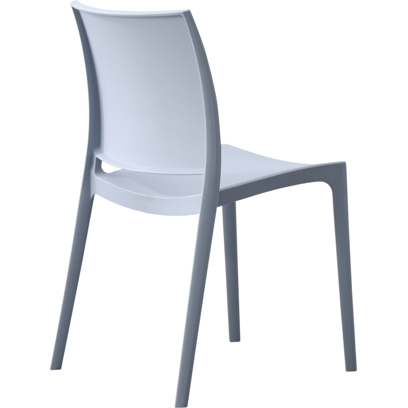 Chaise design intérieur extérieur en Polypropylène Gris clair Basli - 3