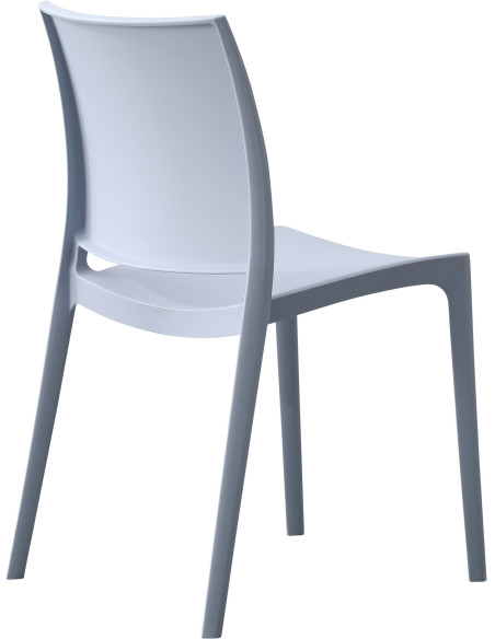 Chaise design intérieur extérieur en Polypropylène Gris clair Basli - 3