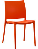 Chaise de jardin empilable orange en polypropylène 42 x 49 x 81 cm Basli