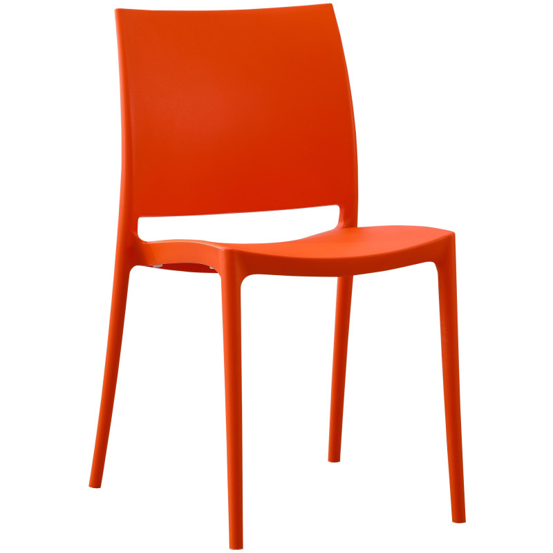 Chaise design intérieur extérieur en Polypropylène Orange Basli - 1