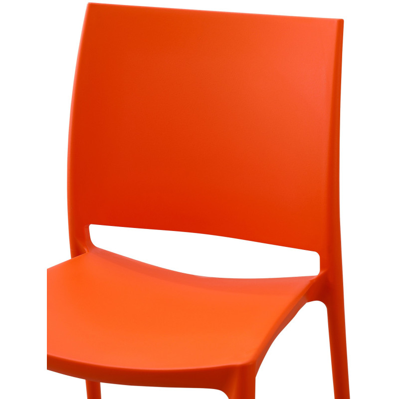 Chaise design intérieur extérieur en Polypropylène Orange Basli - 2