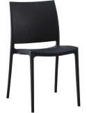 Chaise de jardin empilable noire en polypropylène 42 x 49 x 81 cm Basli