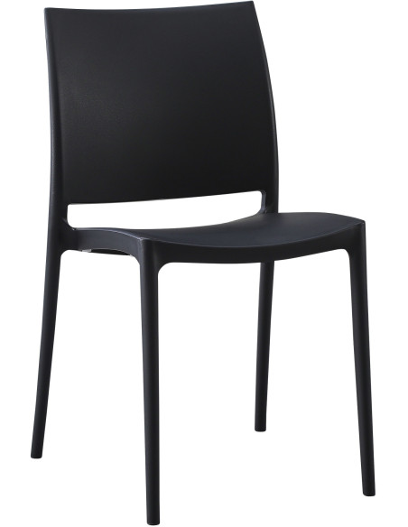 Chaise design intérieur extérieur en Polypropylène Noir Basli - 1