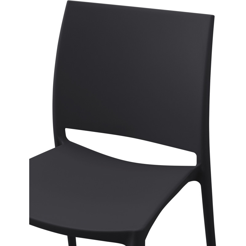 Chaise design intérieur extérieur en Polypropylène Noir Basli - 2