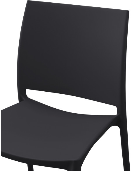 Chaise design intérieur extérieur en Polypropylène Noir Basli - 2