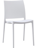 Chaise de jardin empilable blanche en polypropylène 42 x 49 x 81 cm Basli