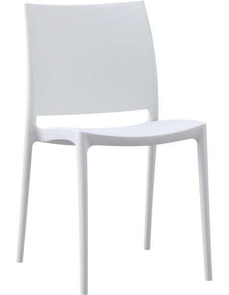 Chaise design intérieur extérieur en Polypropylène Blanc Basli - 1