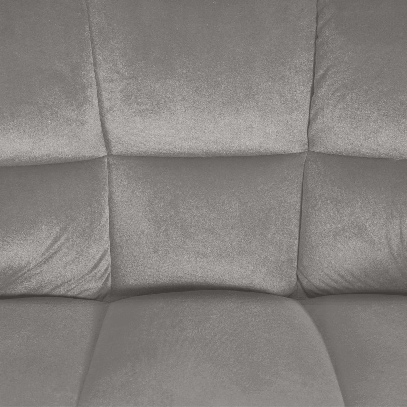 Tabouret de bar moderne en Velours Gris Métal Argenté Brillant Daryo - 2