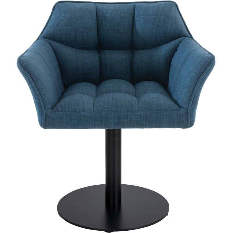 Fauteuil de table moderne en Tissu Bleu Métal Noir Mat Daryo  - 2