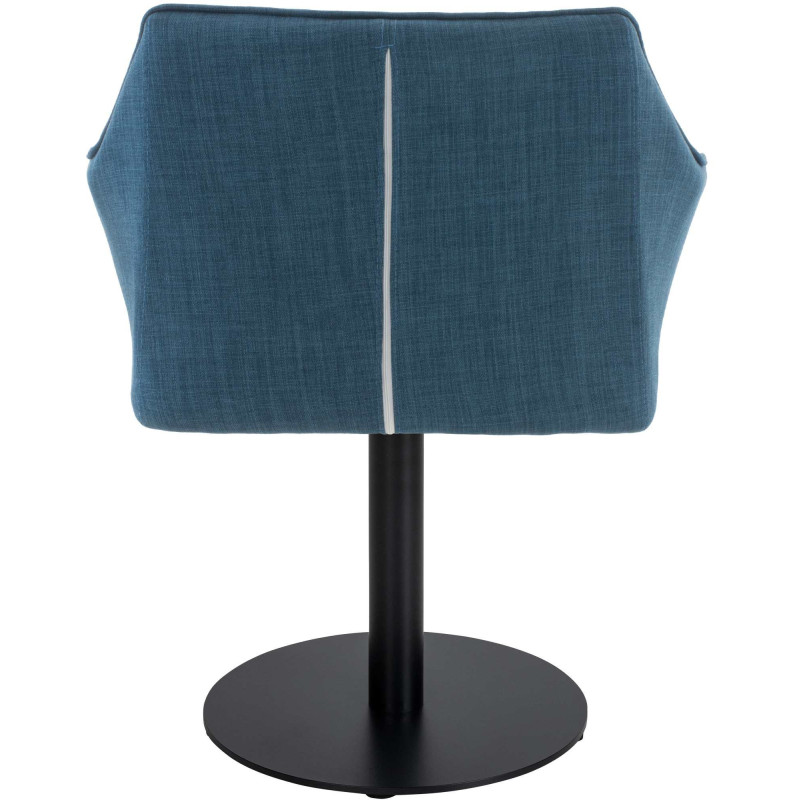 Fauteuil de table moderne en Tissu Bleu Métal Noir Mat Daryo  - 5