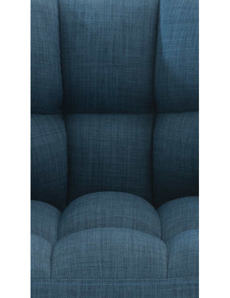 Fauteuil de table moderne en Tissu Bleu Métal Noir Mat Daryo  - 7