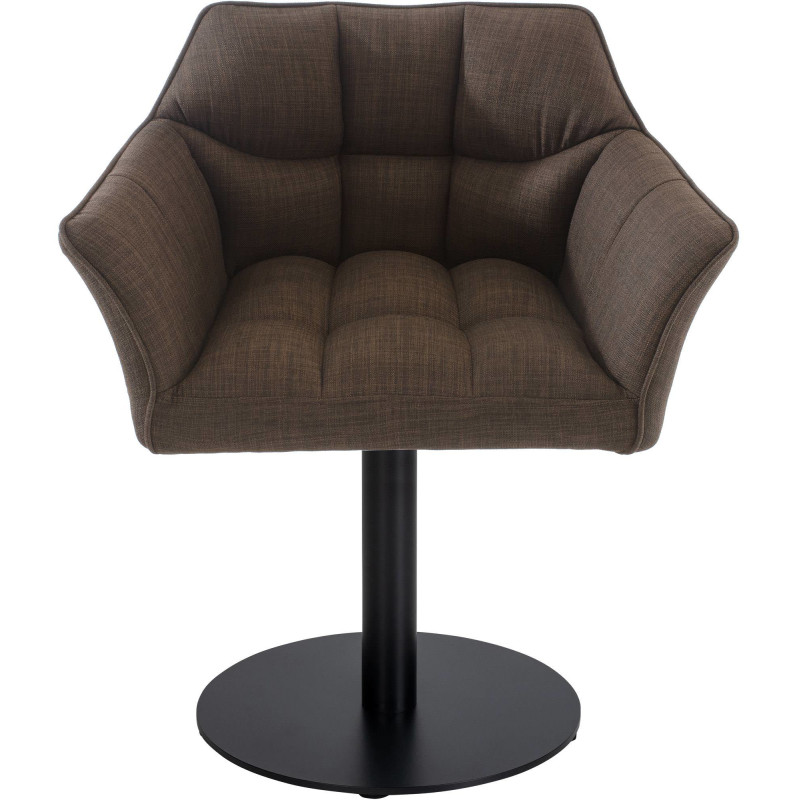 Fauteuil de table moderne en Tissu Marron Métal Noir Mat Daryo  - 2