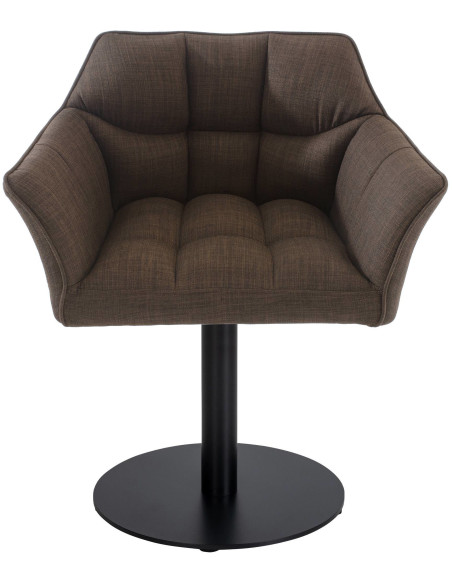 Fauteuil de table moderne en Tissu Marron Métal Noir Mat Daryo  - 2