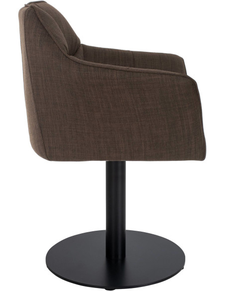 Fauteuil de table moderne en Tissu Marron Métal Noir Mat Daryo  - 3