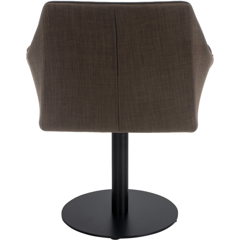 Fauteuil de table moderne en Tissu Marron Métal Noir Mat Daryo  - 5