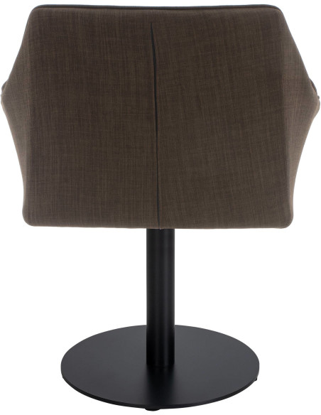 Fauteuil de table moderne en Tissu Marron Métal Noir Mat Daryo  - 5